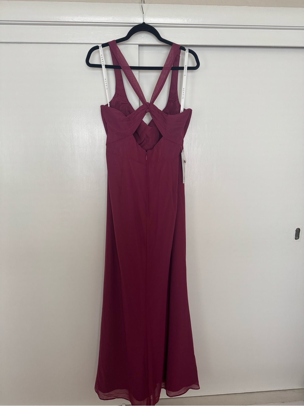 Azazie Mero Mulberry Square-Neck Dress - Picture 11 of 15